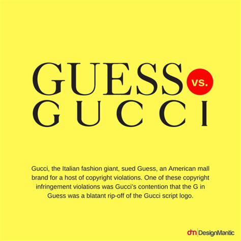 guess logo vs gucci|Gucci vs guess copyright case.